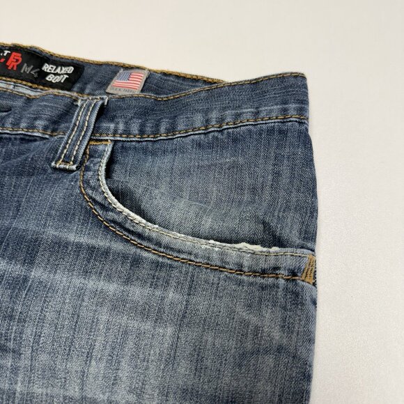 Ariat M4 FR Relaxed Boot Cut Jeans Mens 36x30 Blue Workwear Western Cowboy - Picture 3 of 16